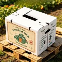 Boîte d'expédition ventilée en carton ondulé personnalisée pour la livraison en gros de légumes et de fruits en provenance des fermes