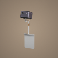 Support de projecteur télescopique en métal blanc pour table de chevet et canapé