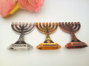 3 Kleuren Mini Menorah Hanukkah Jeruzalem - Product Image 3