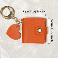 Porte-clés photo miniature créatif, pendentif en forme de cœur, breloques en cuir, cadeau portable, étui photo en cuir PU pour couple, souvenir de mariage