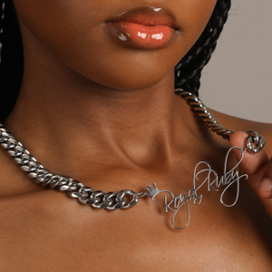 <span class=keywords><strong>Collana</strong></span> Unisex con Catena Cubana in Acciaio Inossidabile Placcato <span class=keywords><strong>Oro</strong></span> 18K, Targhetta Personalizzabile con Nome, Stile Trendy e Design Semplice 14mm - Product Image 2