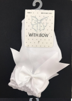 Chaussettes pour bébés filles nouveau-nées en coton uni de différentes tailles, hauteur genou, colorées, avec nœud en dentelle - Product Image 3