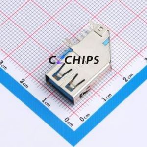 UGELATEENA USB Connector Bent Lead Through Hole Connector Type-A USB 3.0 Female Right Angle Insert - Product Image 2