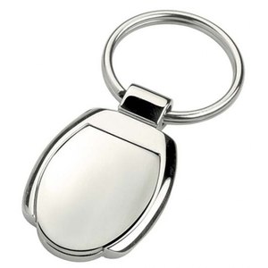 Portachiavi in Metallo Toledo, Forma Ovale Lucida, Finitura Argento, Accessorio per Chiavi - Product Image 1