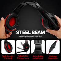 Casque de jeu filaire 3,5 mm, casque de jeu supra-auriculaire, écouteurs à réduction de bruit avec microphone, casque de jeu 7.1 Surround