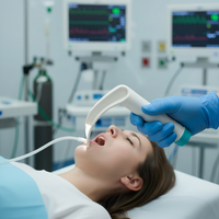 Laryngoscope d'intubation pour USI, jetable, en plastique haute résistance, à alimentation manuelle, instrument chirurgical essentiel