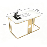 Livraison rapide d'un ensemble de table et de chaises de balcon simple et moderne pour préparer le thé. Une table à thé luxueuse et compacte en dalle de granit