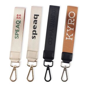 High Quality Polyester Woven Buckle Leather Wallet Men <b>Keychain</b> Gift Customizable <b>Personalized</b> Key Chain Lanyard - Product Image 6