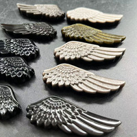 Ailes d'ange en obsidienne naturelle polie, 1 pièce, pendentif en cristal de haute qualité pour cadeau