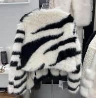 Hauts veste courte femmes manteaux hiver femmes à manches longues motif zèbre grande taille garder au chaud coupe-vent manteau de fourrure