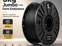 Filamen PLA Matte PINRUI 1.75mm 5kg Jumbo Spool, Filamen Printer 3D dengan Finishing Doff untuk Print Farms Creality Bambu Lab