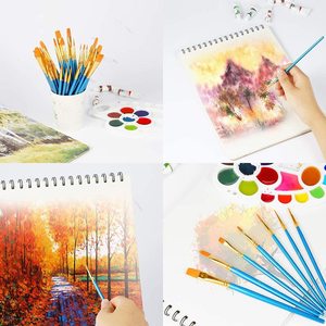 Ensemble de pinceaux <span class=keywords><strong>aquarelle</strong></span> BOMEIJIA, manche en <span class=keywords><strong>bois</strong></span> de qualité supérieure, 10 pièces, formes variées, poils en nylon, ensemble de pinceaux de peinture, fournitures artistiques - Product Image 5