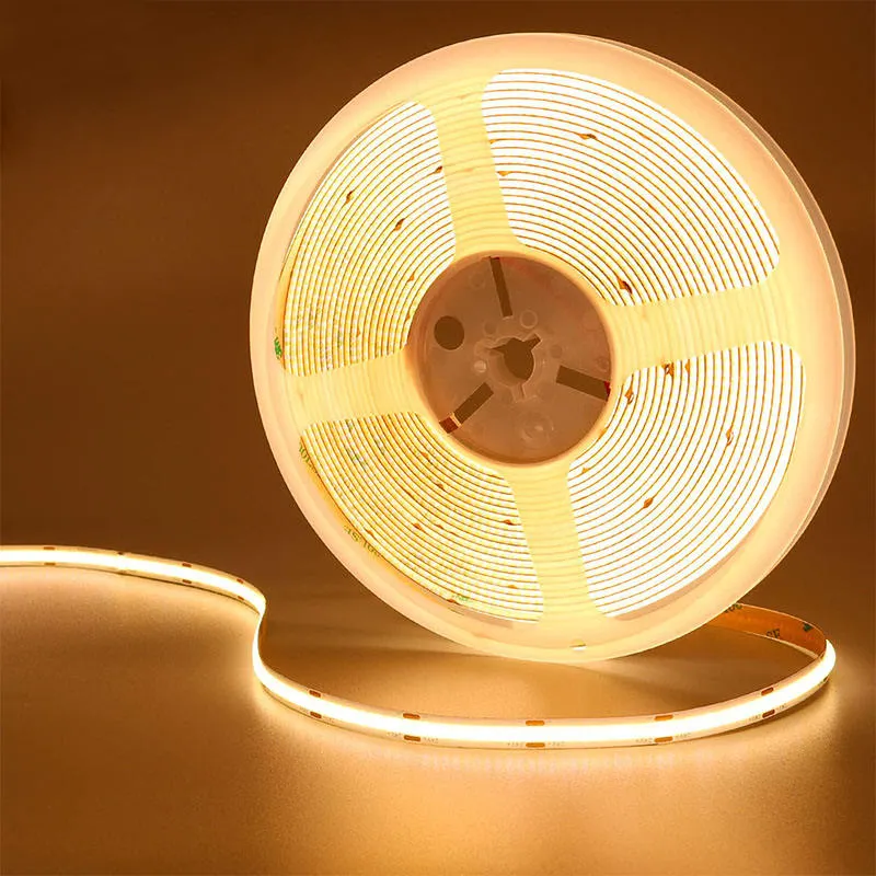 DC12/24V COB Flexible LED Strip 480Leds 3000K 4000K 6500K 8mm10mm Width widely used in Cabinet bedroom kitchen lighting