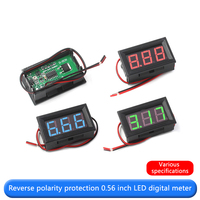 Voltmeter DC Digital LED 0.56 Inci 2 Kabel 4.5-30V 5-120V Meter Tegangan dengan Perlindungan Polaritas Terbalik