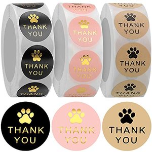 Daily Cute Paw Thank You Stickers Seal <b>Labels</b> Gold Foil <b>Gift</b> Packaging Stickers Stationery Decor - Product Image 1