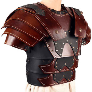 Steampunk PU cuir cuirasse gothique gilet Cuirass médiéval Viking chevalier <span class=keywords><strong>Cosplay</strong></span> Costume gladiateur épaule poitrine - Product Image 4