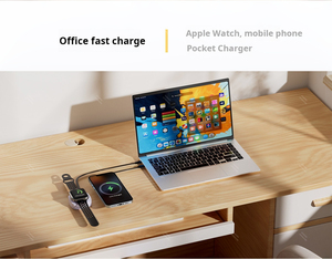 Выдвижной кабель <span class=keywords><strong>2</strong></span> в 1, блок зарядного устройства для беспроводного зарядного устройства с выдвижным кабелем типа C и двухпортовым зарядным устройством для путешествий - Product Image 4