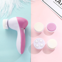 Brosse nettoyante faciale portable 5 en 1, exfoliante, électrique, appareil de massage, machine de spa, nettoyage en profondeur à l'ozone, pour usage domestique