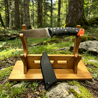 Couteau de chasse Damas d'extérieur avec manche G10, couteau de survie pour le camping avec étui de protection