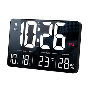 Réveil Numérique Grand Écran avec 1 Alarme Télécommande <span class=keywords><strong>Horloge</strong></span> Murale Rectangulaire <span class=keywords><strong>D</strong></span>écoration Grande <span class=keywords><strong>Horloge</strong></span> Murale pour la Maison - Product Image 2