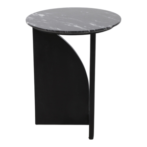 Tavolino rotondo con piano in marmo, moderno tavolino in legno per piccoli spazi e comodino - Product Image 4