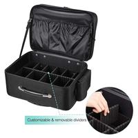 Vol Portable Oxford Maquillage Cas Cosmétique Roulant Chariot À Roues Maquillage Organisateur Double Zip pour Artiste logo privé