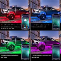 OVOVS-Sistema de iluminación automática, luces de neón de 12V, 4 vainas RGB, luz de roca LED para recoger ATV UTV