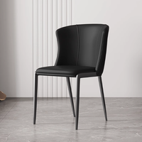 Chaises de salle à manger design minimalistes et modernes avec dossier italien doux, luxe léger pour table de restaurant