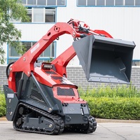 Mini Skid Steer Loader Tipe Track Kapasitas Bucket 0.2m3 Bodi Kompak 980mm Sistem Hidrolik Penuh untuk Lokasi Konstruksi Sempit