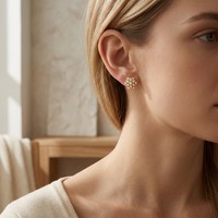 OUGEPHELI Anting Stud Moissanite D VVS1 Lulus Uji Berlian GRA Perak 925 Motif Bunga Salju Starburst Cluster