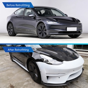 2017-2025 Car Modification Upgrade Gen1 Resin Body <b>Kit</b> Front Rear Bumper Lip <b>Engine</b> Hood Side Skirt for Tesla <b>Model</b> 3 - Product Image 2