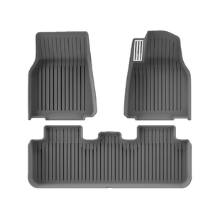Tapis de sol sur mesure pour Tesla Model Y 2025, <span class=keywords><strong>argent</strong></span> métallisé, conduite à droite, toutes saisons, <span class=keywords><strong>TPE</strong></span> 3,5 mm d'épaisseur, 3 pièces, robustes, antidérapants, ensemble complet - Product Image 1