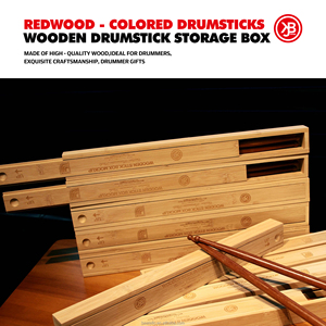 JBK Baguettes de batterie et baguettes en bois de haute qualité, boîte de rangement, ensemble de baguettes de couleur séquoia pour batteur - Product Image 5