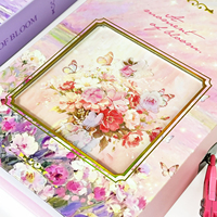 Carnet de notes à couverture rigide avec serrure à combinaison, motif floral peint à l'huile, plan de l'étoile rotatif, journal secret pour filles et étudiantes, idéal pour la vente en gros