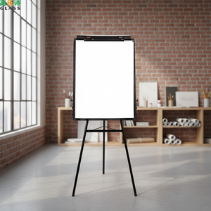 <span class=keywords><strong>Tableau</strong></span> <span class=keywords><strong>blanc</strong></span> moderne portable en acier laqué double face 60x90cm <span class=keywords><strong>sur</strong></span> trépied stable - Comprend un porte-papier pour l'école et le bureau - Product Image 1