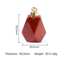 Pendentif en pierre semi-précieuse naturelle polie en gros, flacon de parfum en cristal, ornement pour la guérison
