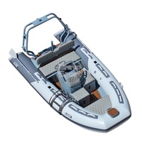 Bateau gonflable rigide à coque en aluminium Hypalon de 13 pieds, nervure ouverte 390 avec console centrale de luxe