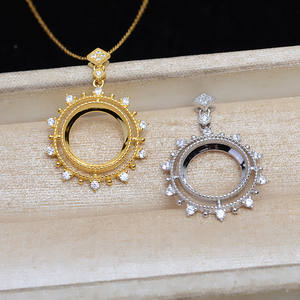 Pendentif Tournesol en Argent S925, Plateau Vide 13,2 MM, Composant Semi-Fini pour Bijoux DIY - Product Image 5