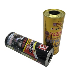 Bidon métallique rond en fer blanc de 1 kg de haute qualité pour huile moteur, fourni par un fournisseur OEM chinois, destiné aux bidons de lubrifiant - Product Image 1