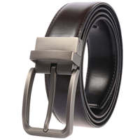 Ceinture en cuir réversible pour homme, double couche en cuir de vachette, boucle rotative, ceintures décontractées et professionnelles pour pantalons