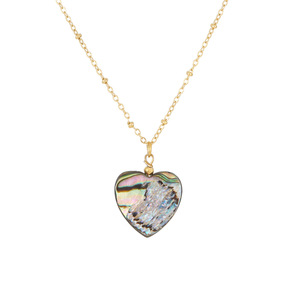 Luxury Heart-shaped Stainless Steel Gold-plated Necklace, Natural <strong>Abalone</strong> <strong>Shell</strong> Pendant High Quality <strong>Jewelry</strong> for Women - Product Image 3