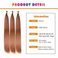 Extensions de cheveux synthétiques lisses et soyeuses, pré-étirées, en trame unique, pour tresses au crochet, tresses en boîte et tissage de cheveux