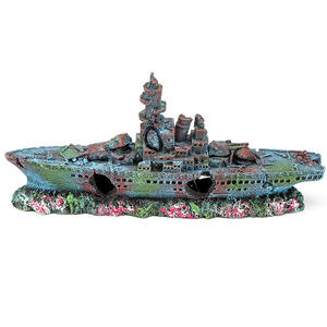 Decorazioni per Acquario a Forma di Nave, Ornamenti per Paesaggistica, Nave Affondata, Decorazione per Acquario, Grotta Decorativa a Forma di Nave - Product Image 1