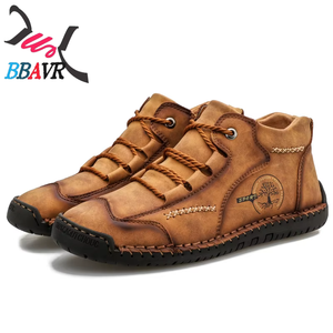 Zapatos Planos de Cuero Transpirables y Suaves para Hombre, Estilo Casual, Antideslizantes, para Caminar al Aire Libre en Verano, con Punta Redonda, Novedad de Otoño - Product Image 1