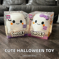Jouet à presser en forme de fantôme Kawaii, vente en gros, décoration d'Halloween, jouet anti-stress, cadeau de fête pour enfants