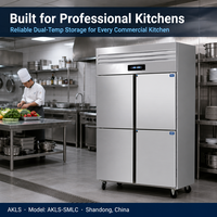 Réfrigérateur commercial en acier inoxydable à froid ventilé pour cuisine professionnelle