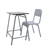 Meubles scolaires modernes, bureau et chaise pour étudiant, ensemble bureau et chaise en métal pour un seul élève