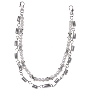 <b>Waist</b> <b>Chain</b> Double Layer Pearl Metal Spring <b>Chain</b> Hip Hop Denim <b>Chain</b> Daily Wear - Product Image 5