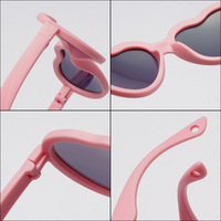 New Children's Sunshade Male Female Baby Creative Glasses Love Soft Silicone Fashion Baby TAC Polarized Sunglasses 2026