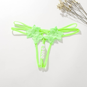 Biancheria intima erotica da donna Sexy con cavallo <span class=keywords><strong>aperto</strong></span> mutandine perizoma con perla - Product Image 6